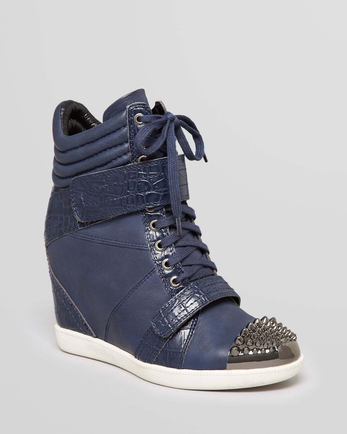 Boutique 9 Lace Up Wedge Sneakers Nevan in Blue | Lyst
