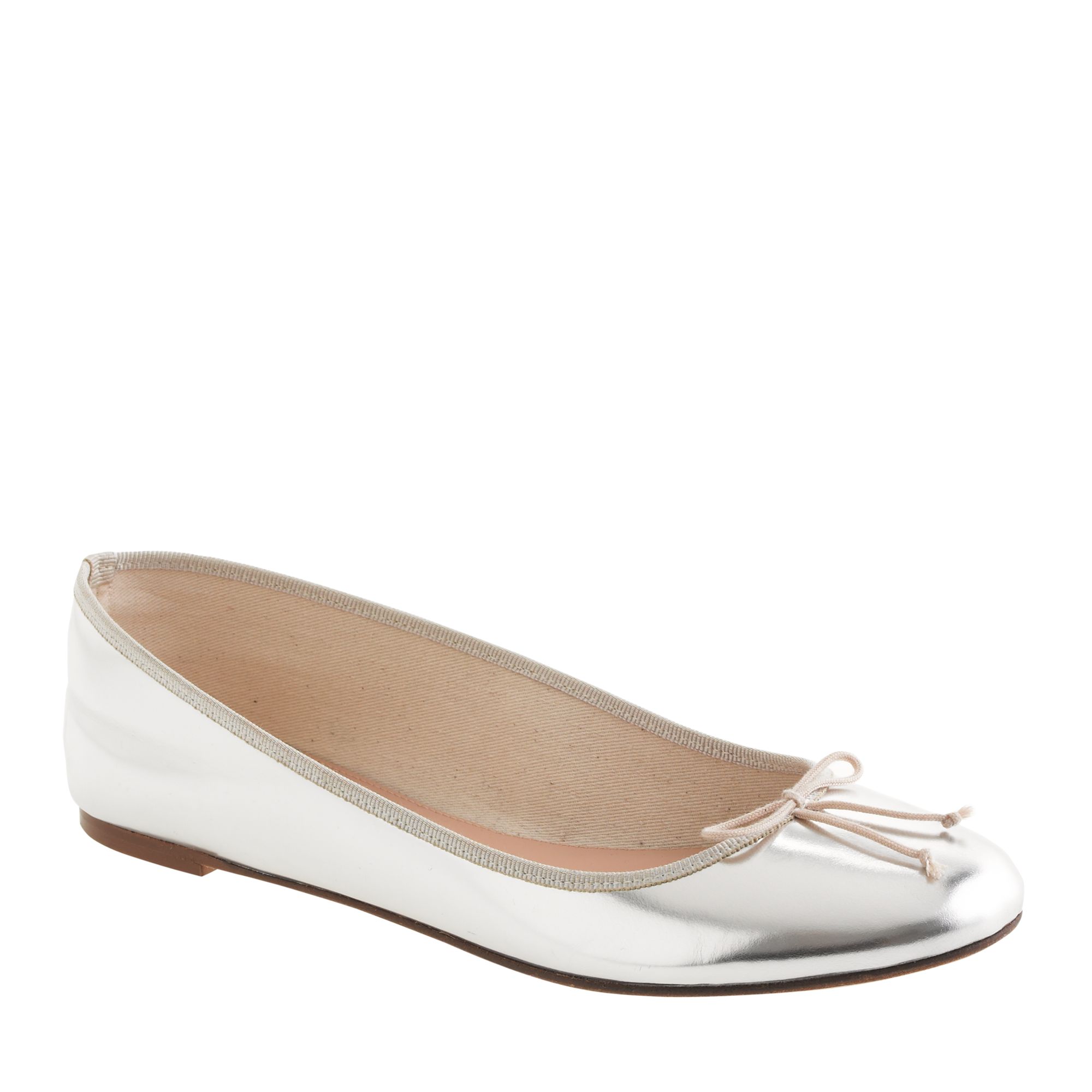 J.crew Classic Mirror Metallic Ballet Flats in Silver (metallic silver 