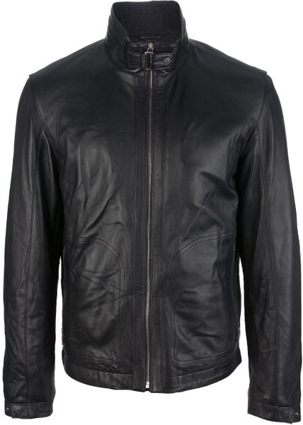 Zegna Sport Classic Leather Jacket in Black for Men | Lyst