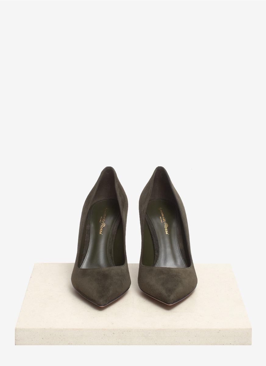 christian louboutin pointed-toe pumps Olive green suede | Boulder ...  