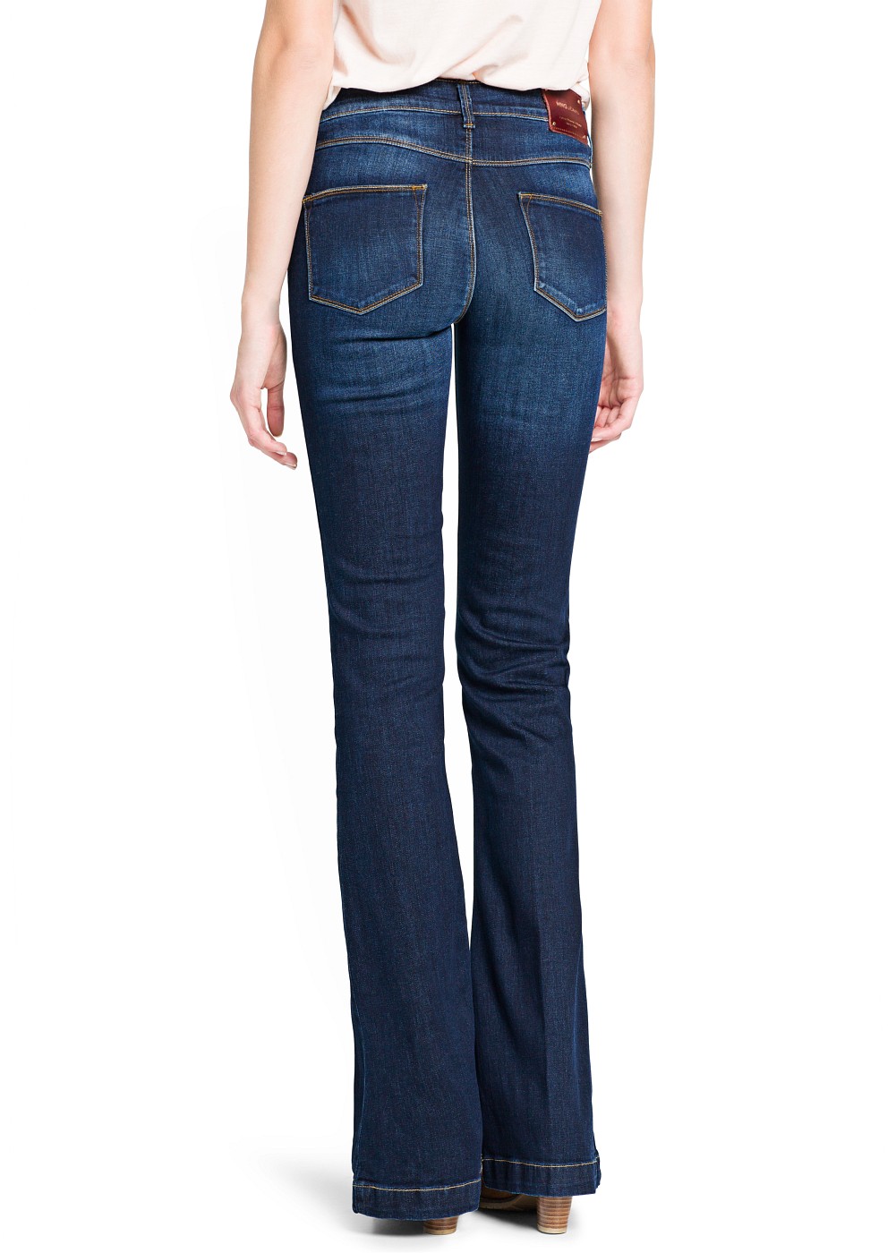 Lyst - Mango Dark Wash Flared Jeans in Blue