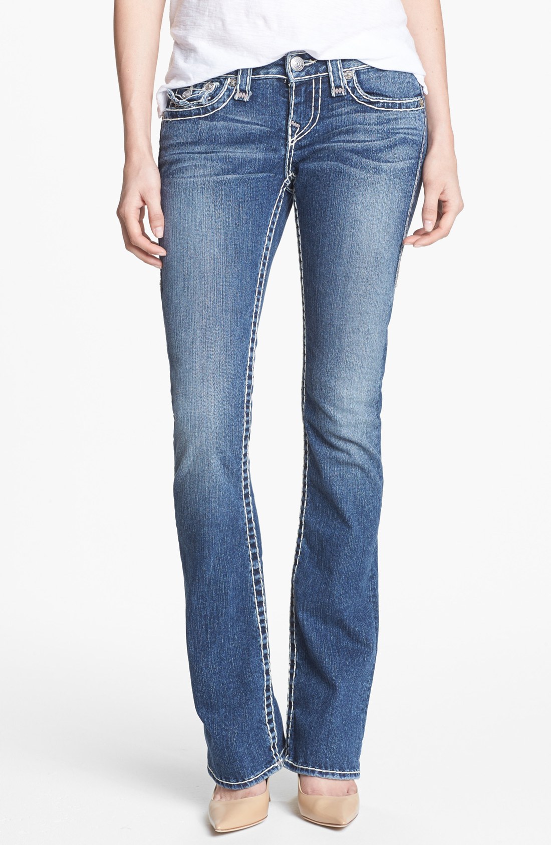 True Religion Becky Super T Bootcut Jeans In Blue (Dewey Ave) | Lyst