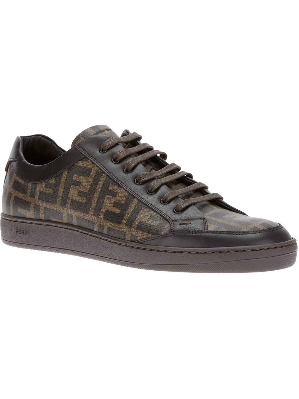 Fendi Printed Logo Trainer in Black for Men | Lyst