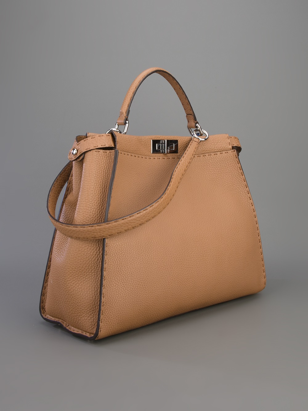 Fendi Selleria Peekaboo Tote Bag in Brown | Lyst