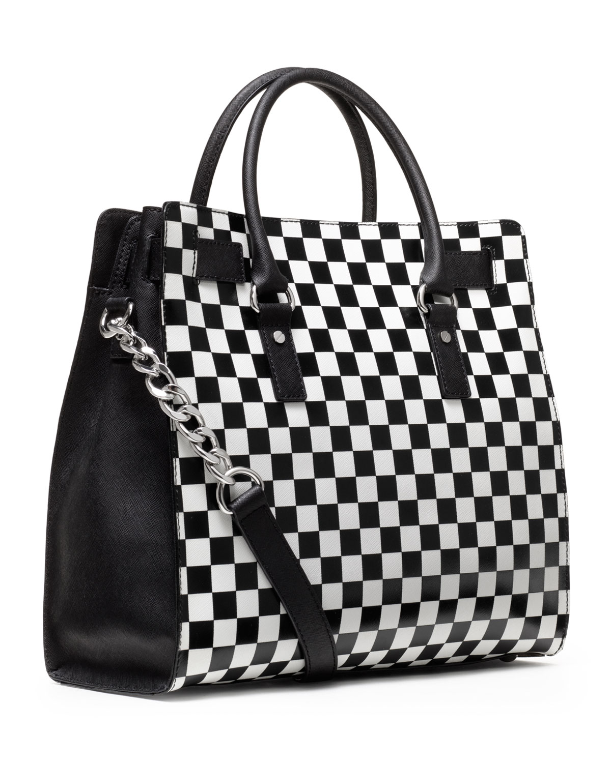 michael kors checkered tote bag