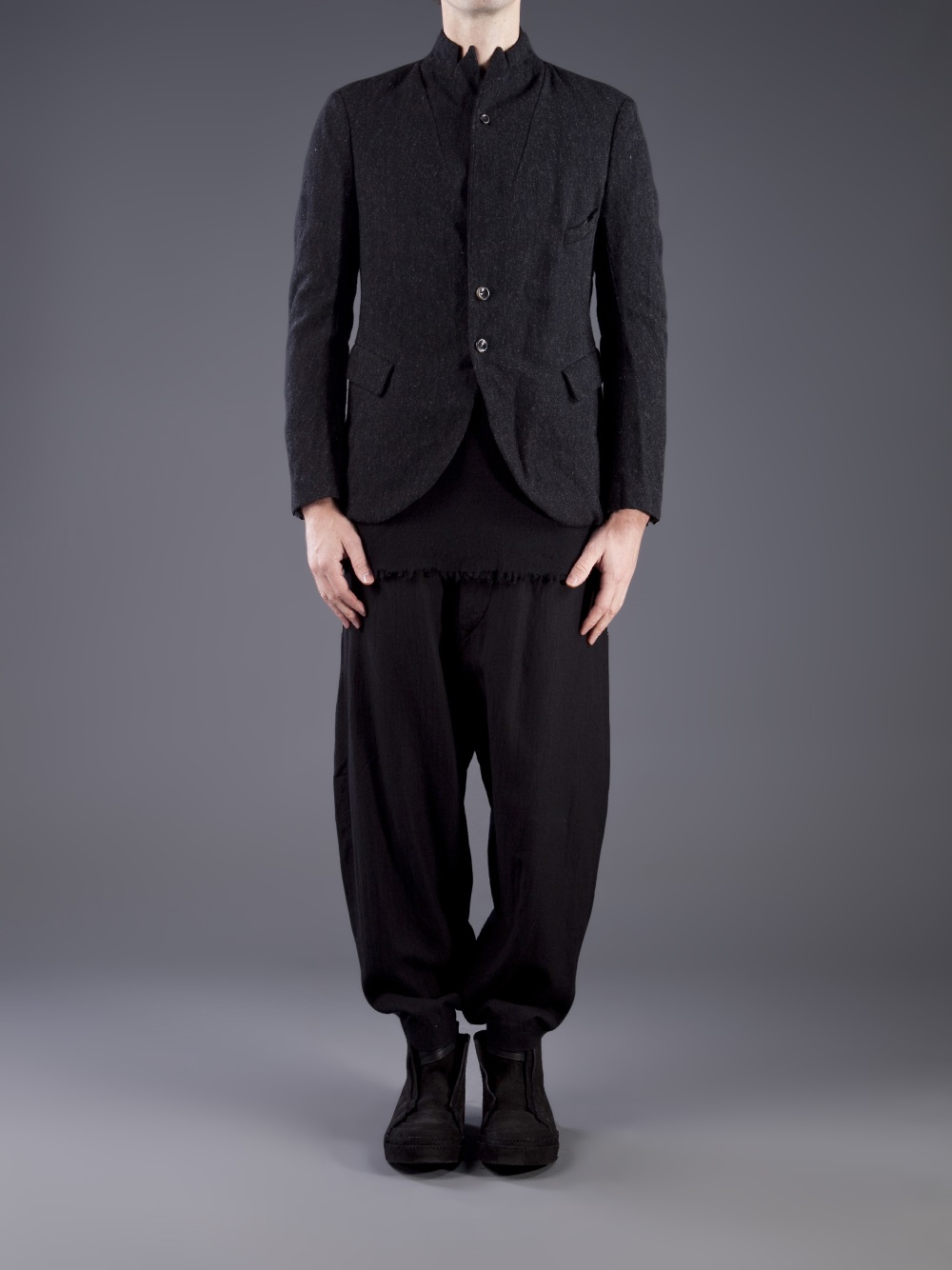 Ziggy Chen Wool Coat in Gray for Men - Lyst