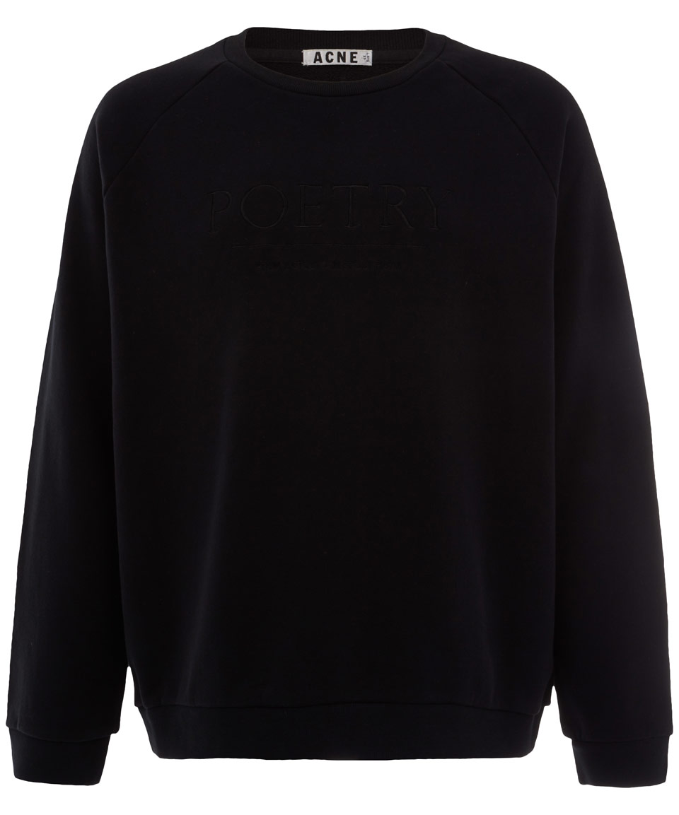 Lyst - Acne Studios Black Poetry Embossed Sweatshirt in Black for Men
