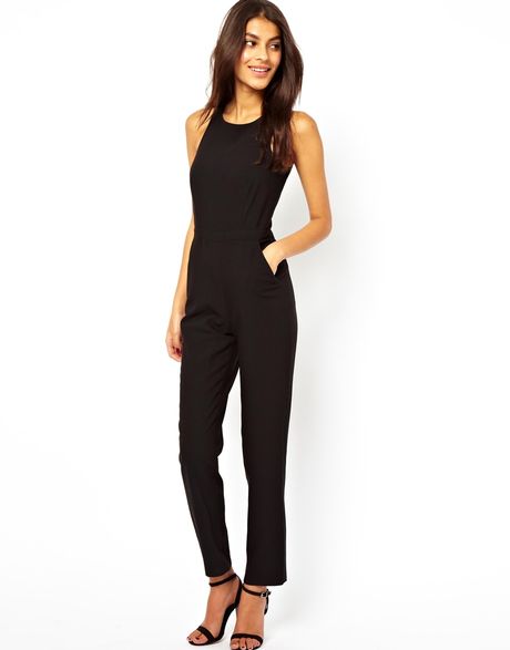 Asos Jumpsuit With Buckle Back Detail in Black | Lyst