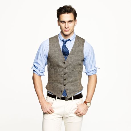 J.crew Ludlow Vest in Herringbone Italian Linen in Khaki for Men (khaki ...