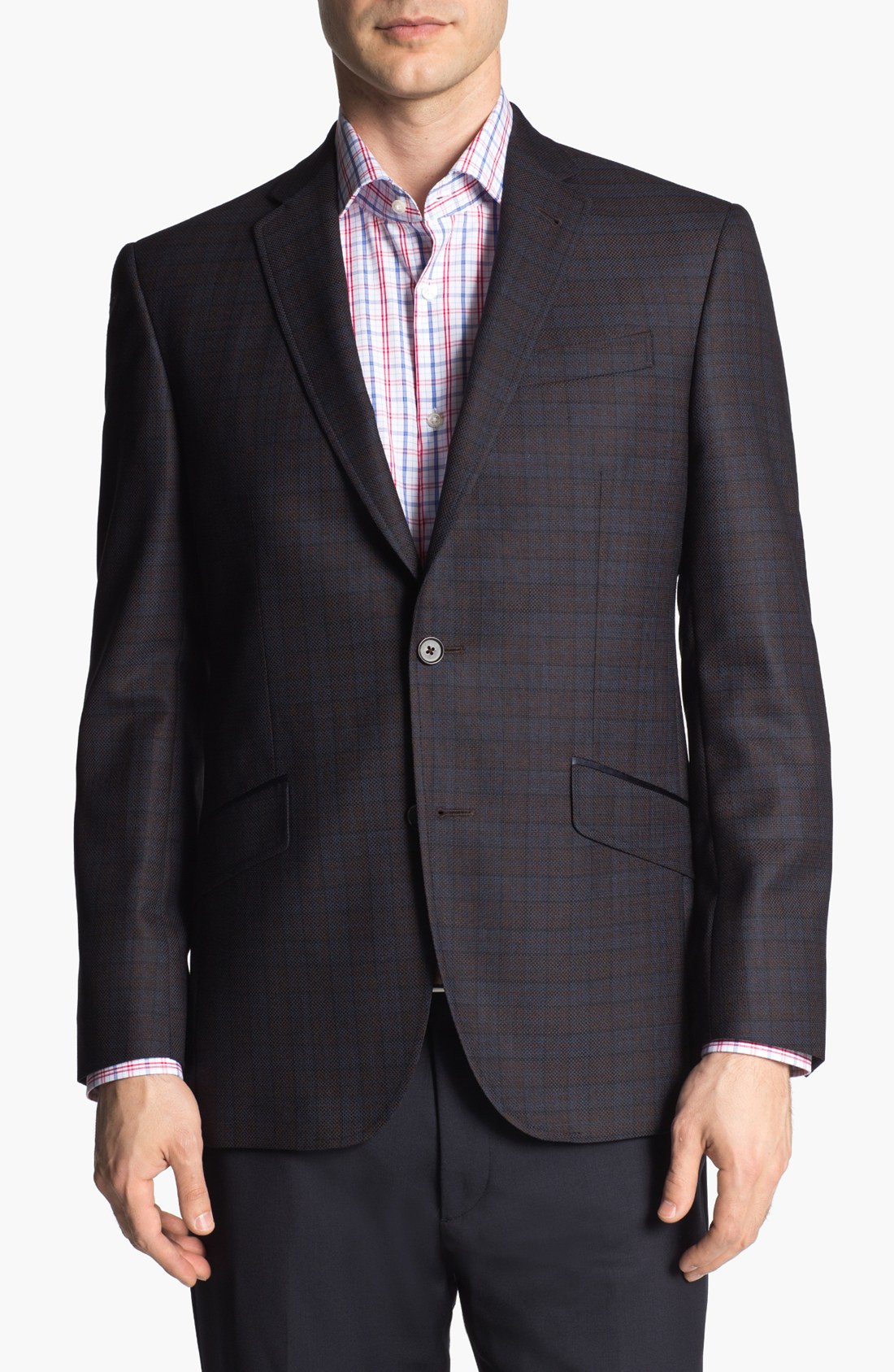 Ted Baker Jones Trim Fit Plaid Sportcoat in Black for Men (Navy) | Lyst