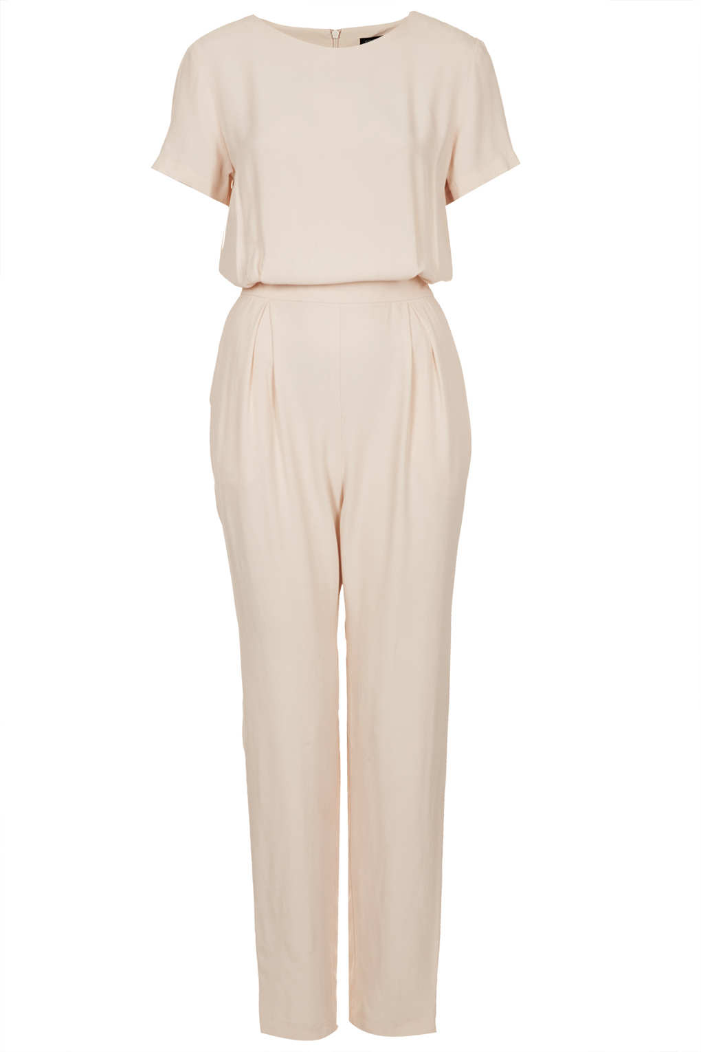 Lyst - Topshop Satin T-shirt Jumpsuit in White