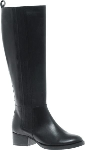 Asos Cougar Leather Knee Boots in Black | Lyst