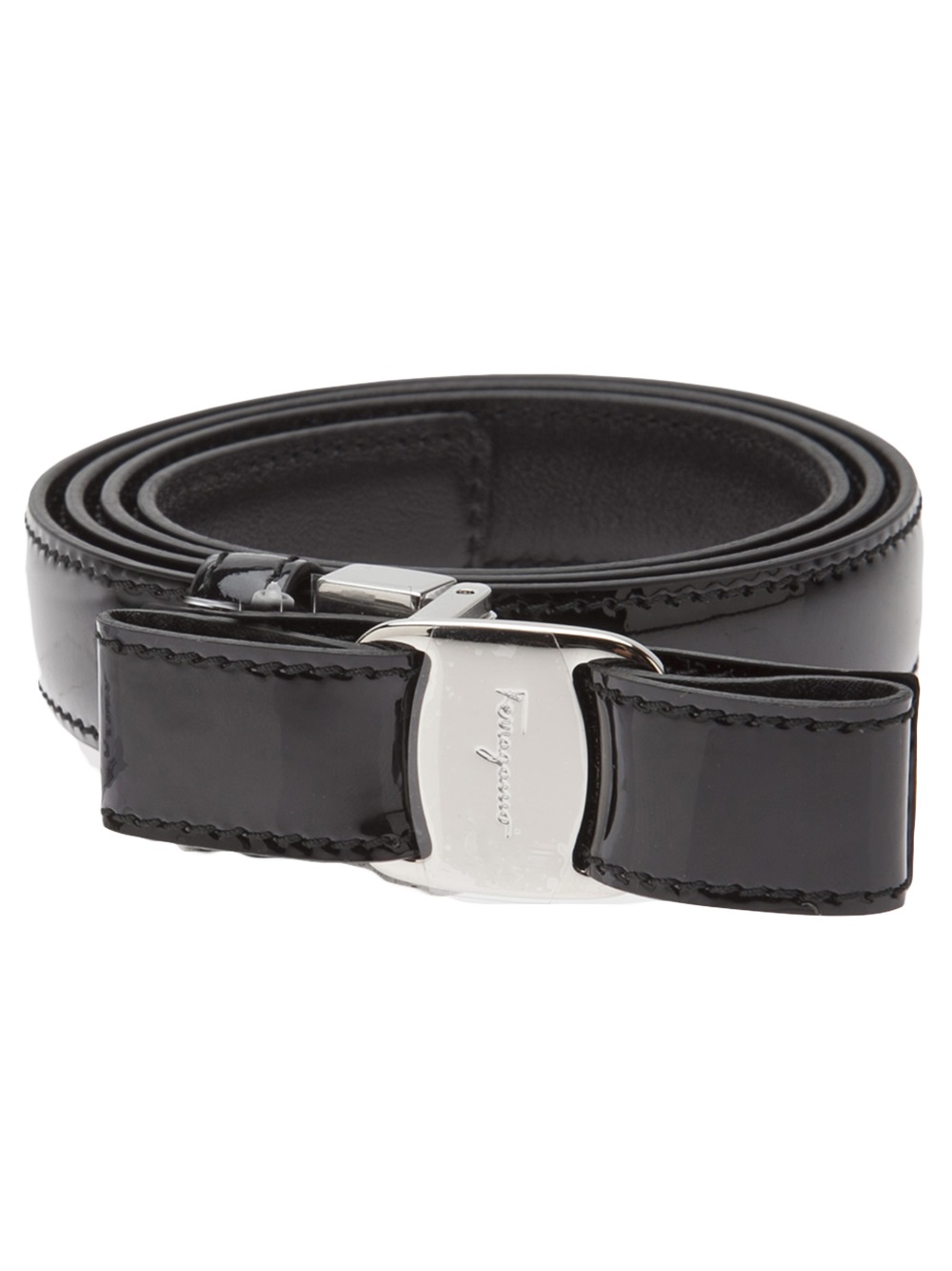 Ferragamo Text Logo Belt in Black | Lyst