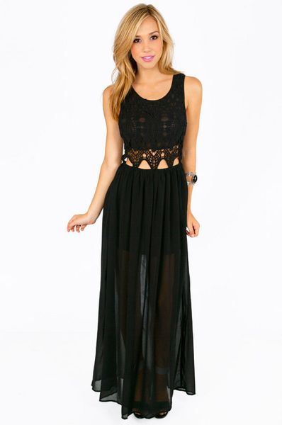 Tobi Missa Crochet Maxi Dress in Black | Lyst