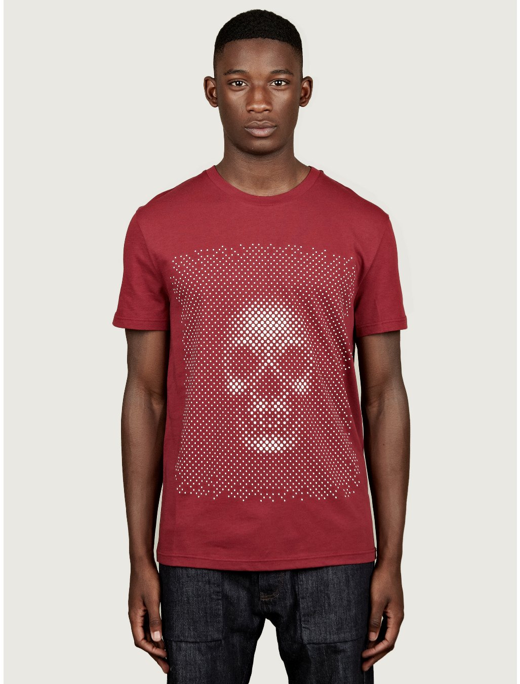 Alexander Mcqueen Mens Burgundy Polka Dot Skull Print T-shirt in Red ...