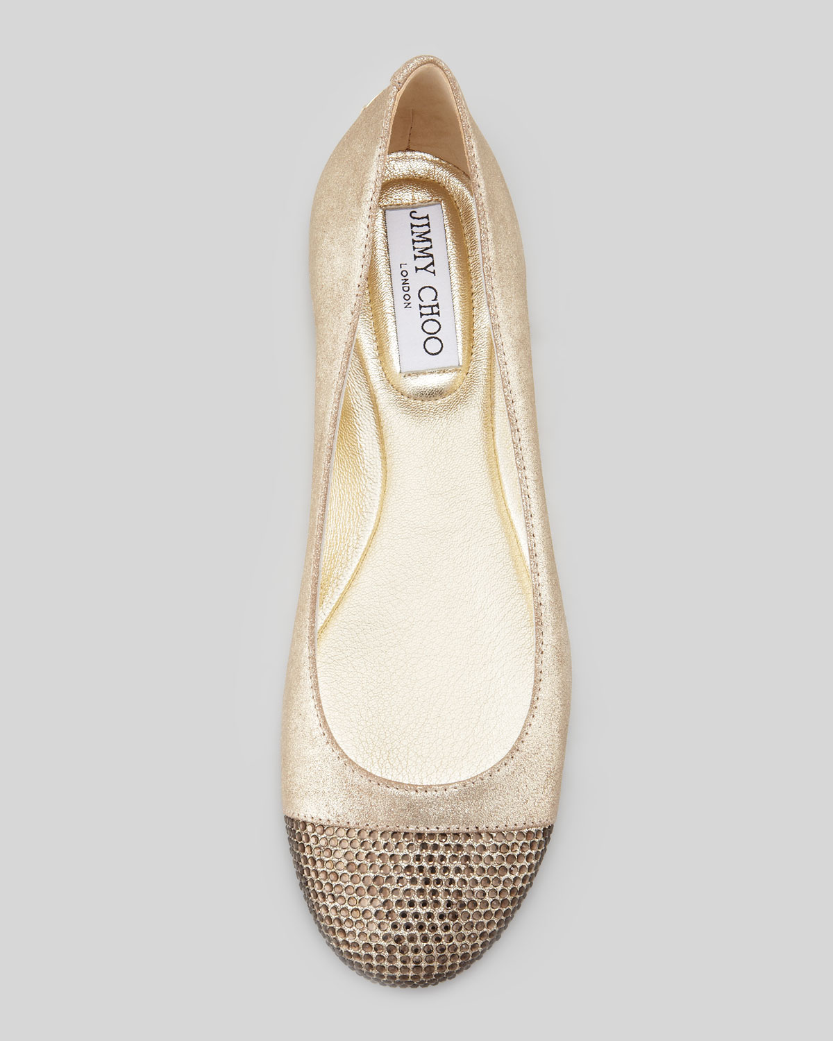 jimmy choo gold ballet flats