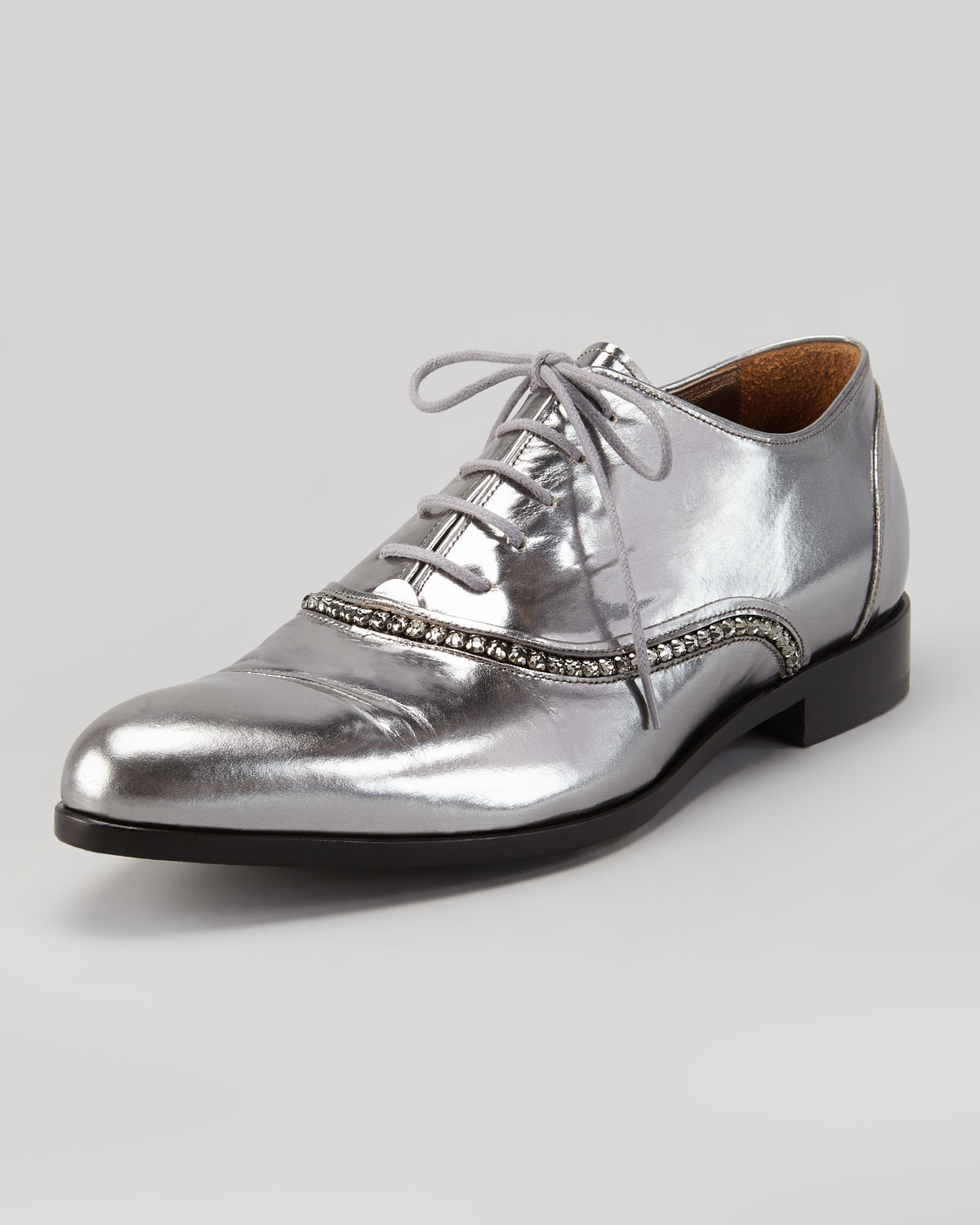 silver metallic dress shoes