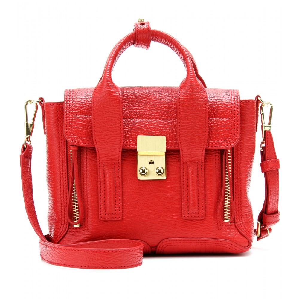 Lyst - 3.1 Phillip Lim Pashli Mini Leather Trapeze Bag in Red