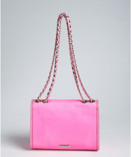 Rebecca Minkoff Hot Pink Patent Leather Studded Bow Sweetie Shoulder ...