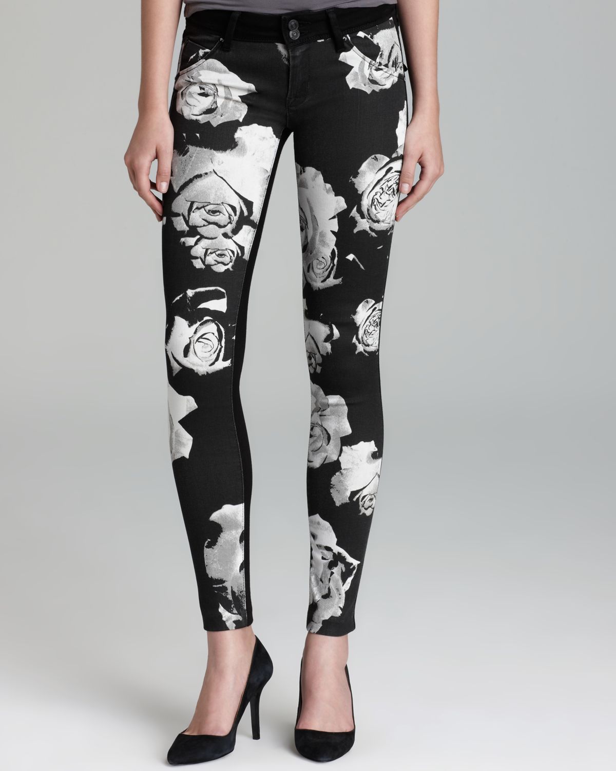 black floral jeans