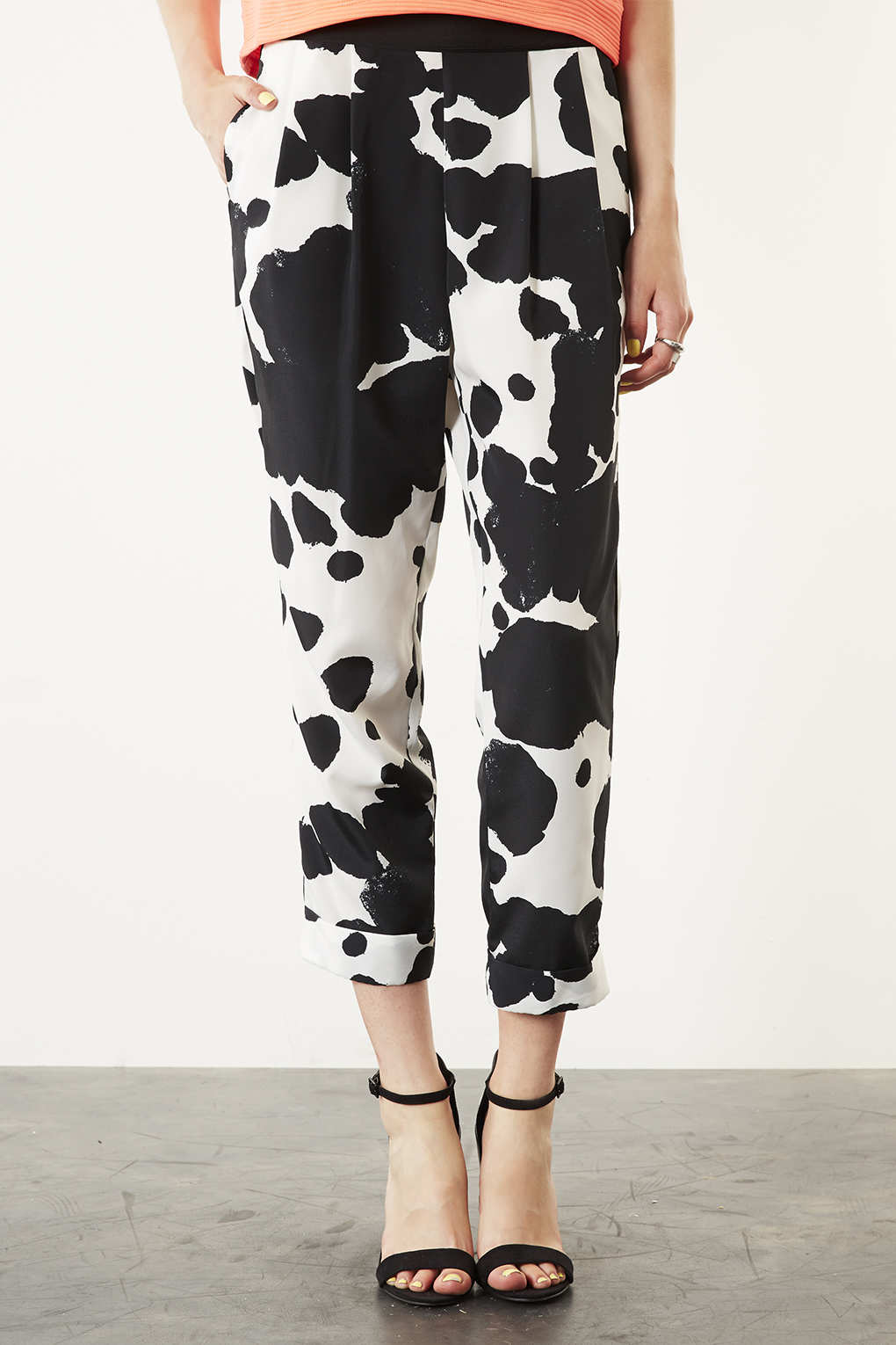 topshop cow print joggers