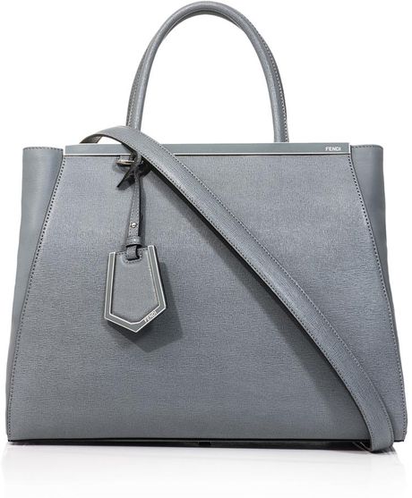 Fendi 2 Jours Leather Bag in Gray (grey) | Lyst