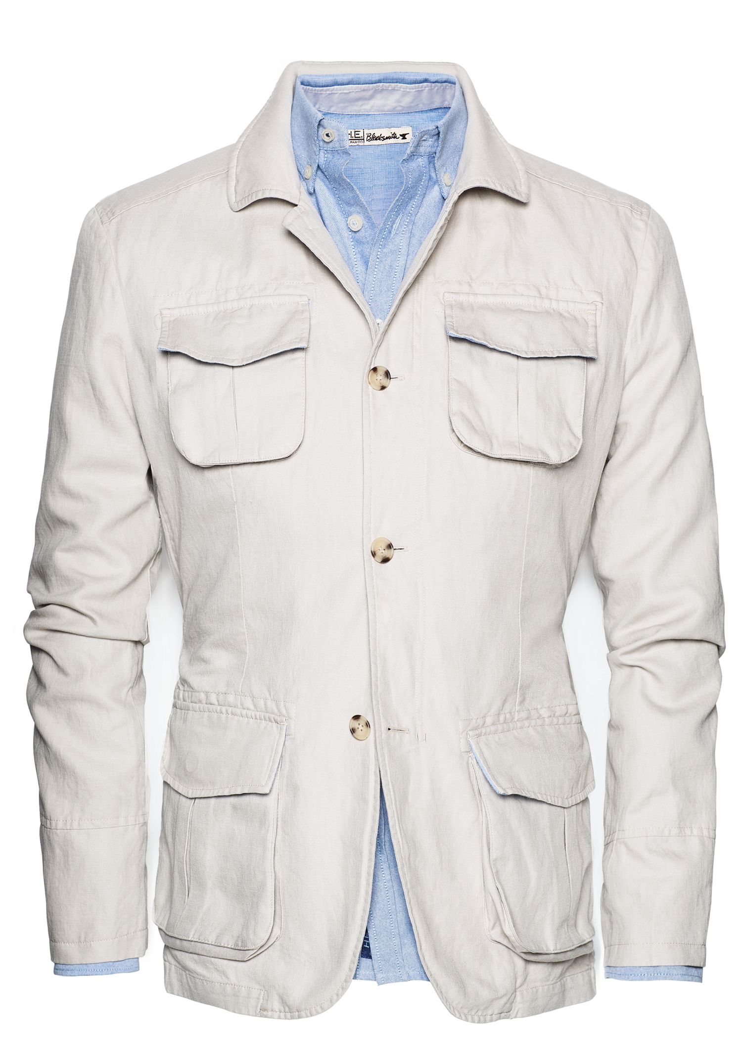 Lyst - Mango Linen Cottonblend Safari Jacket in Gray for Men
