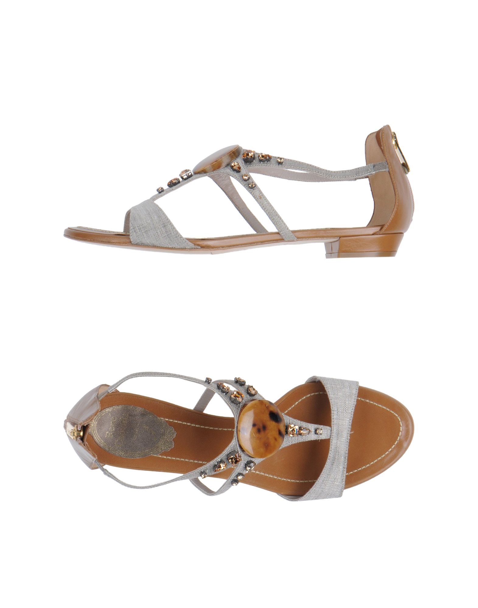 Rene caovilla Sandals in Gray (Light grey) | Lyst