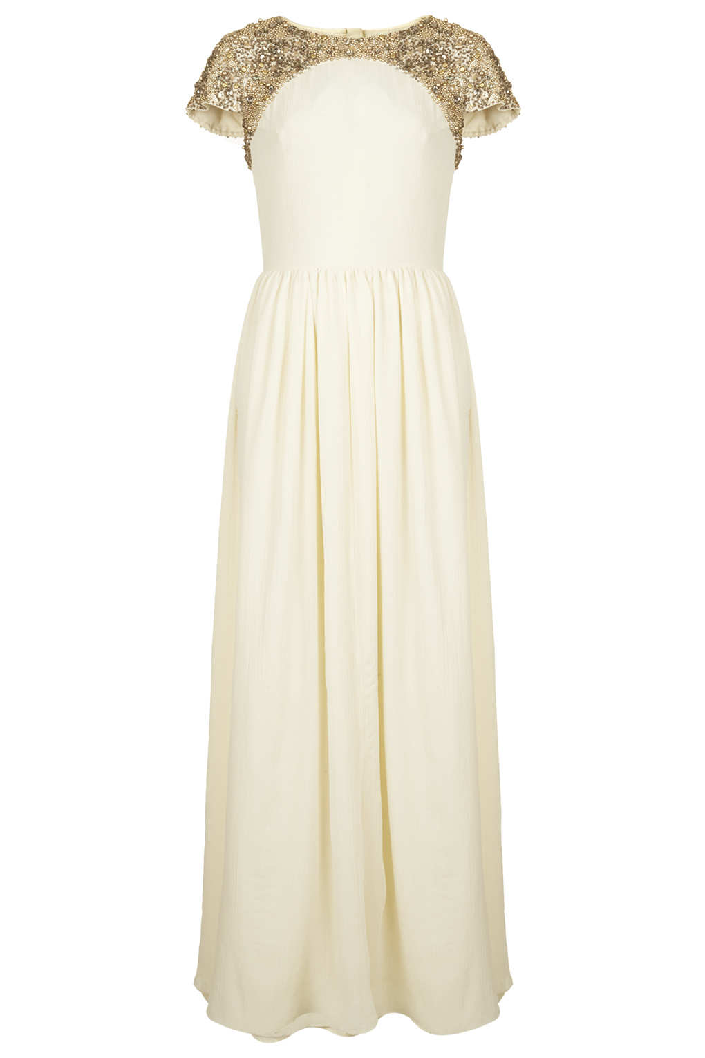 Lyst - Topshop Limited Edition Embellished Maxi Dress in Natural