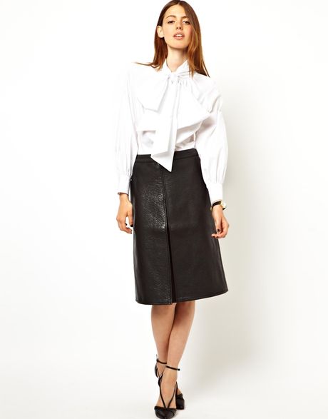 ASOS exclusieve overdreven Pussy Bow Blouse In witte Lyst