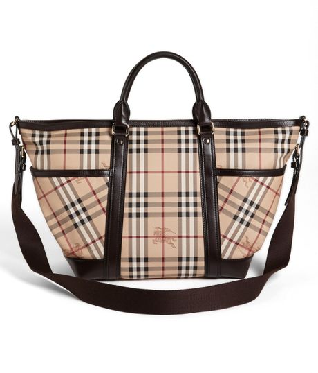 Burberry Check Diaper Bag in Brown (Chocolate) | Lyst