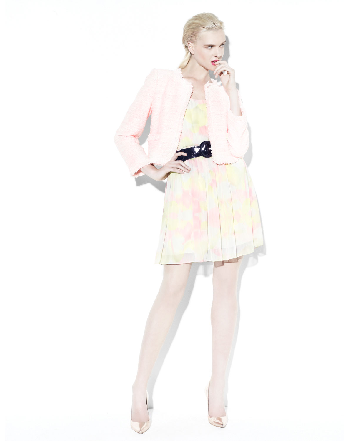 Lyst - Alice + Olivia Kidman Open Boxy Jacket in Pink