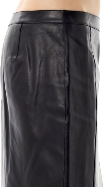 Alexander Wang Asymmetric Zip Leather Pencil Skirt in Black | Lyst