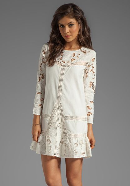 Juicy Couture Romantic Lace Dress in Ivory in White (Angel) | Lyst