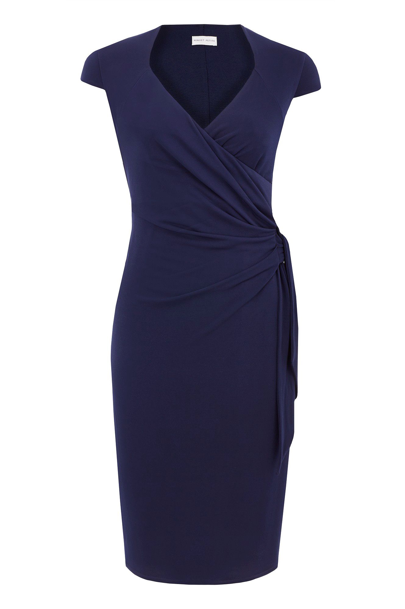 Minuet Petite Navy Wrap Jersey Dress in Purple (Blue) | Lyst