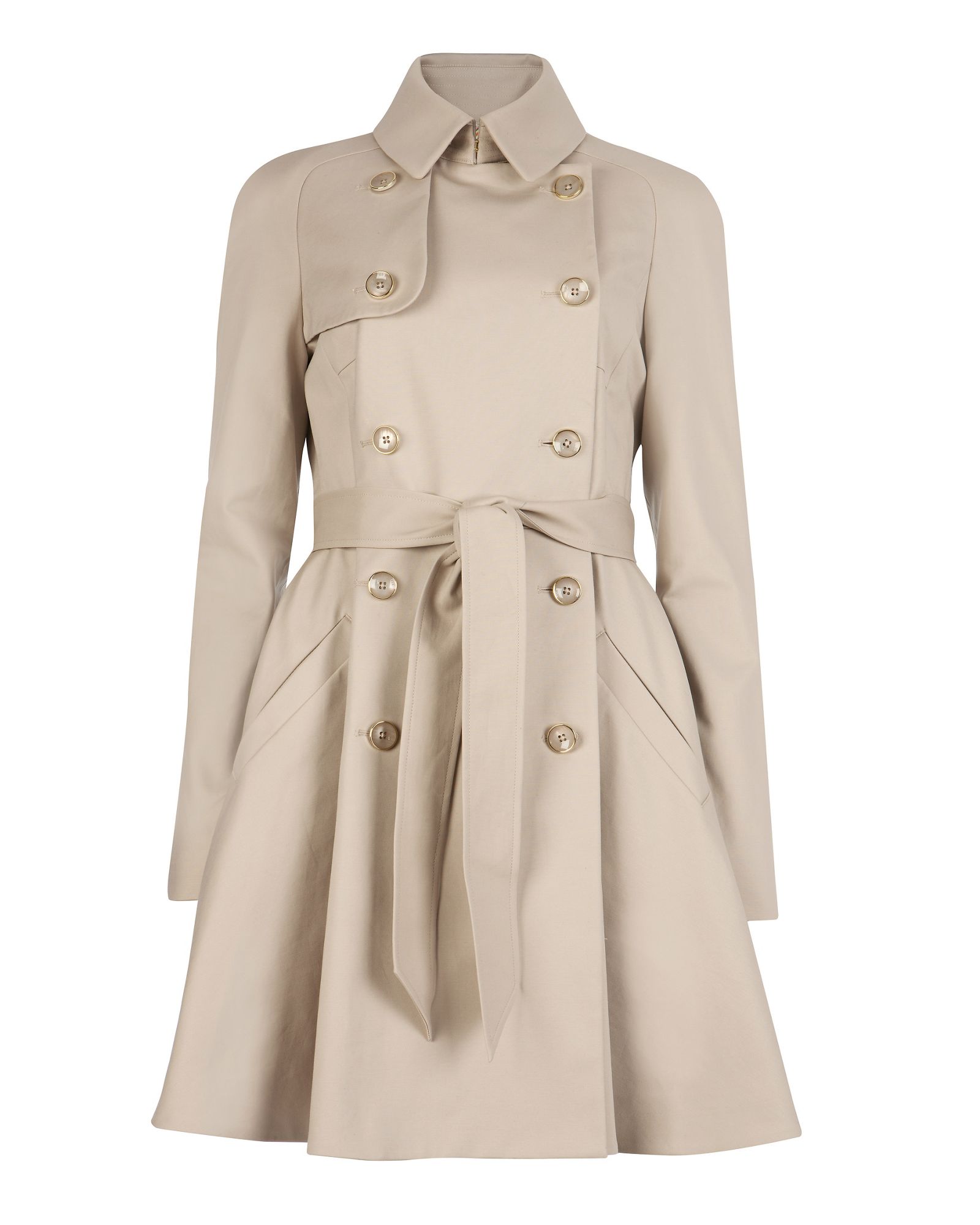 Ted Baker Carisa Full Skirt Trench Coat in Beige (Cream) | Lyst