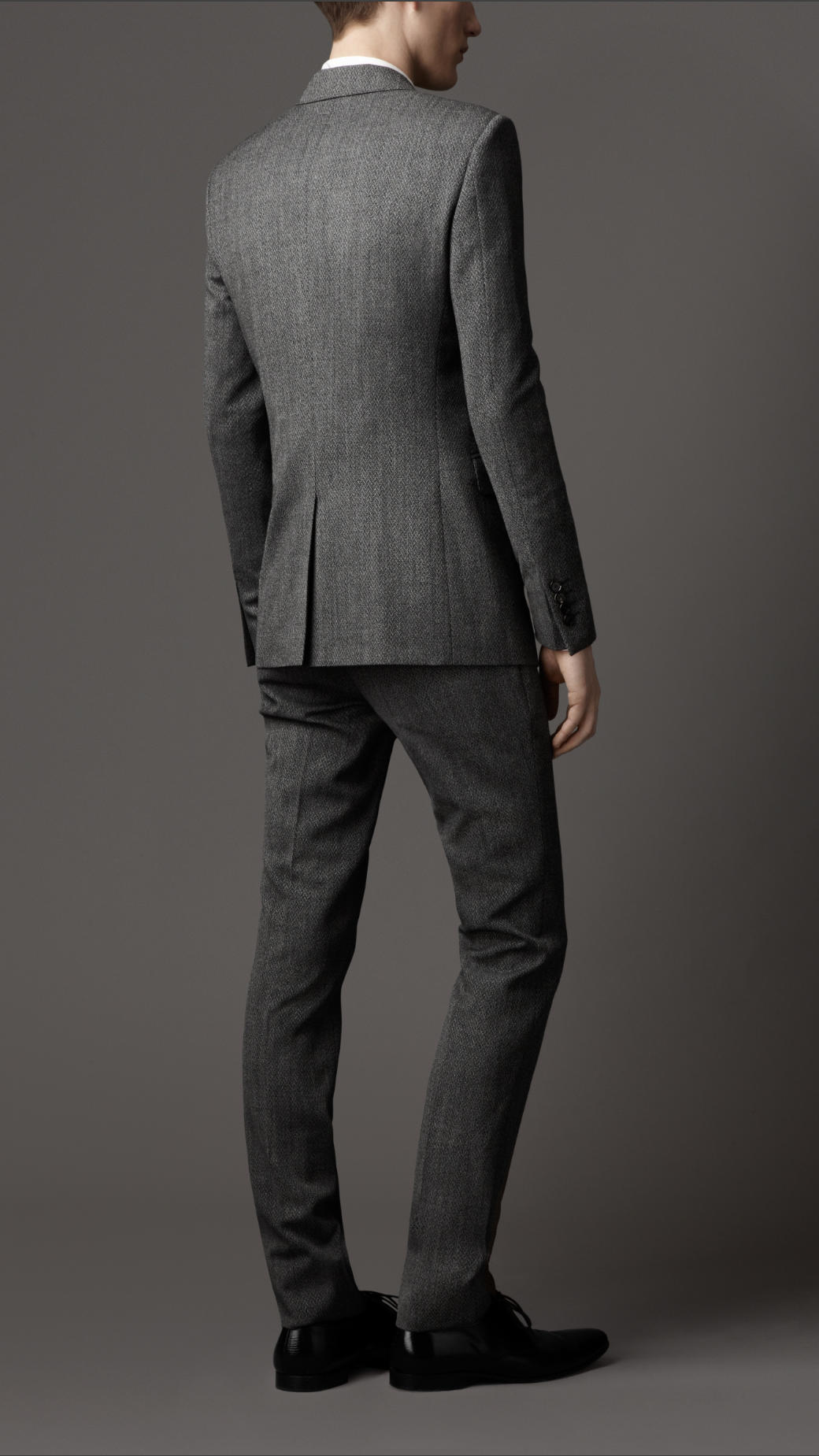 Burberry Slim Fit Virgin Wool Herringbone Suit In Gray For Men Lyst