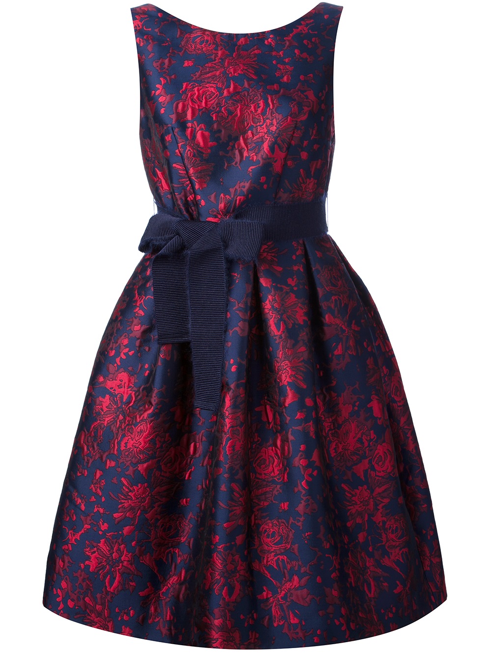 Lyst - P.A.R.O.S.H. Floral Brocade Sleeveless Dress in Blue
