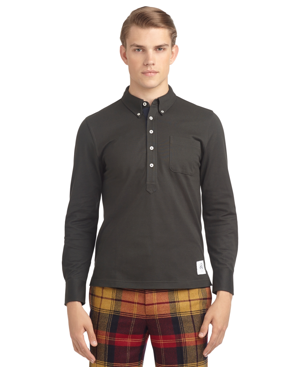 Brooks brothers LongSleeve Pique Polo Shirt in Green for Men Lyst