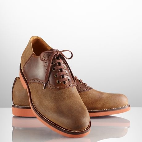 Ralph Lauren Henley Suede Saddle Shoe in Brown for Men | Lyst