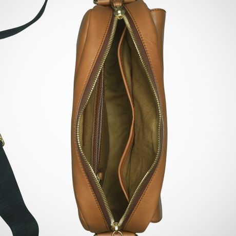 Ralph Lauren Gents Leather Crossbody Bag in Brown for Men (Gold) | Lyst