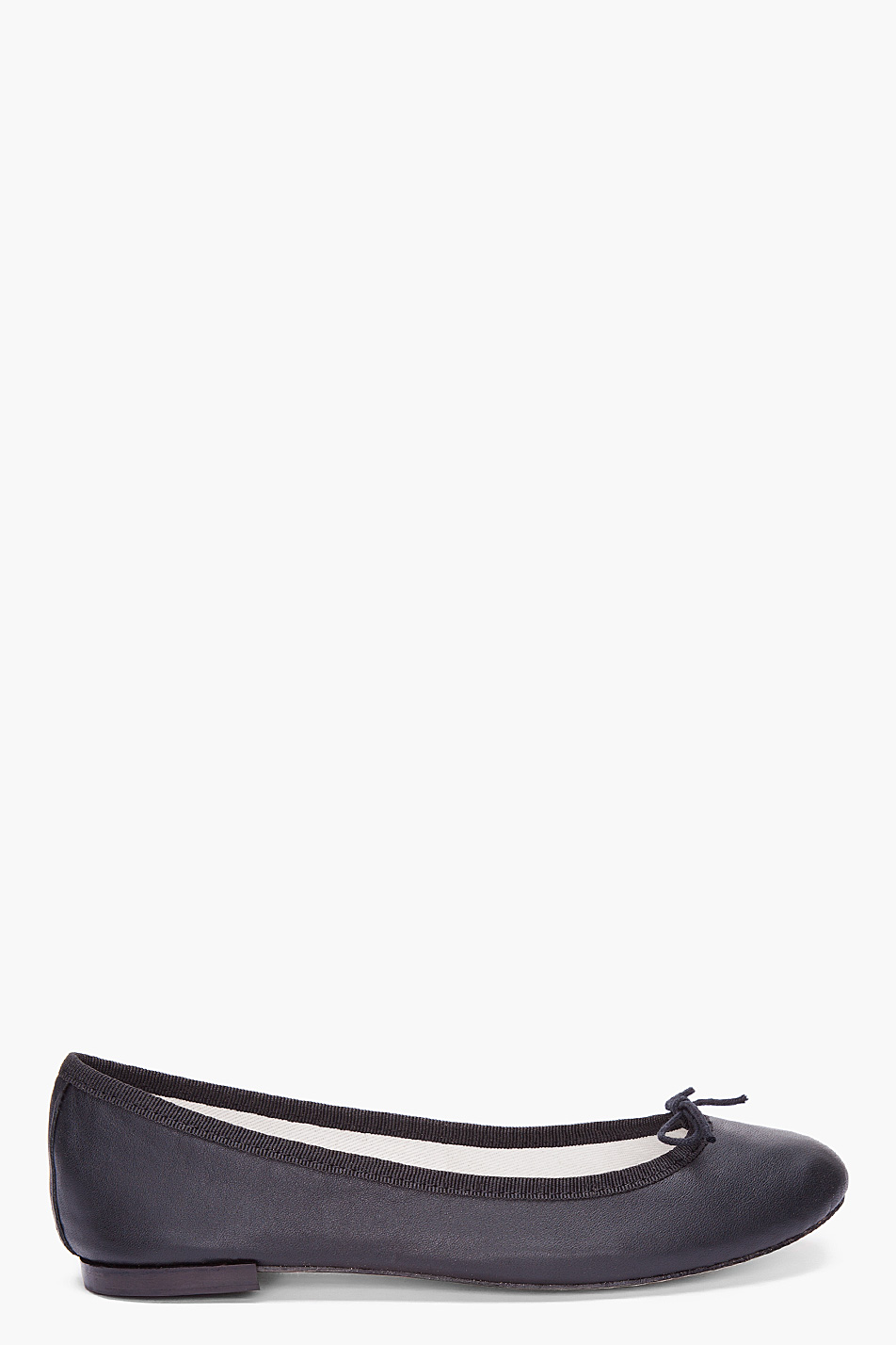 black leather ballerina flats