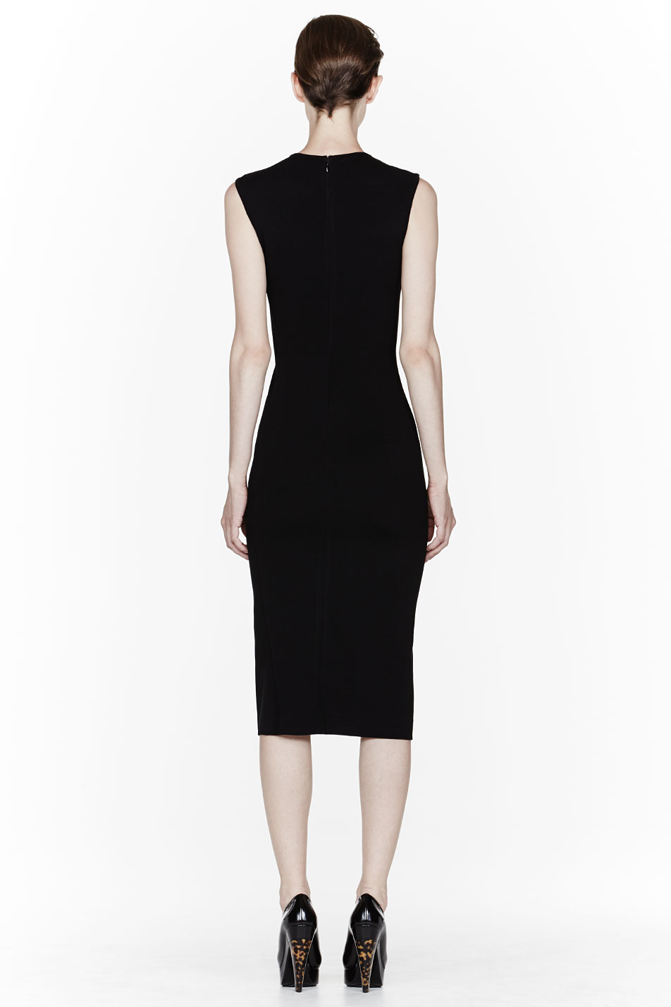 Stella mccartney Black Compact Jersey Dress in Black | Lyst