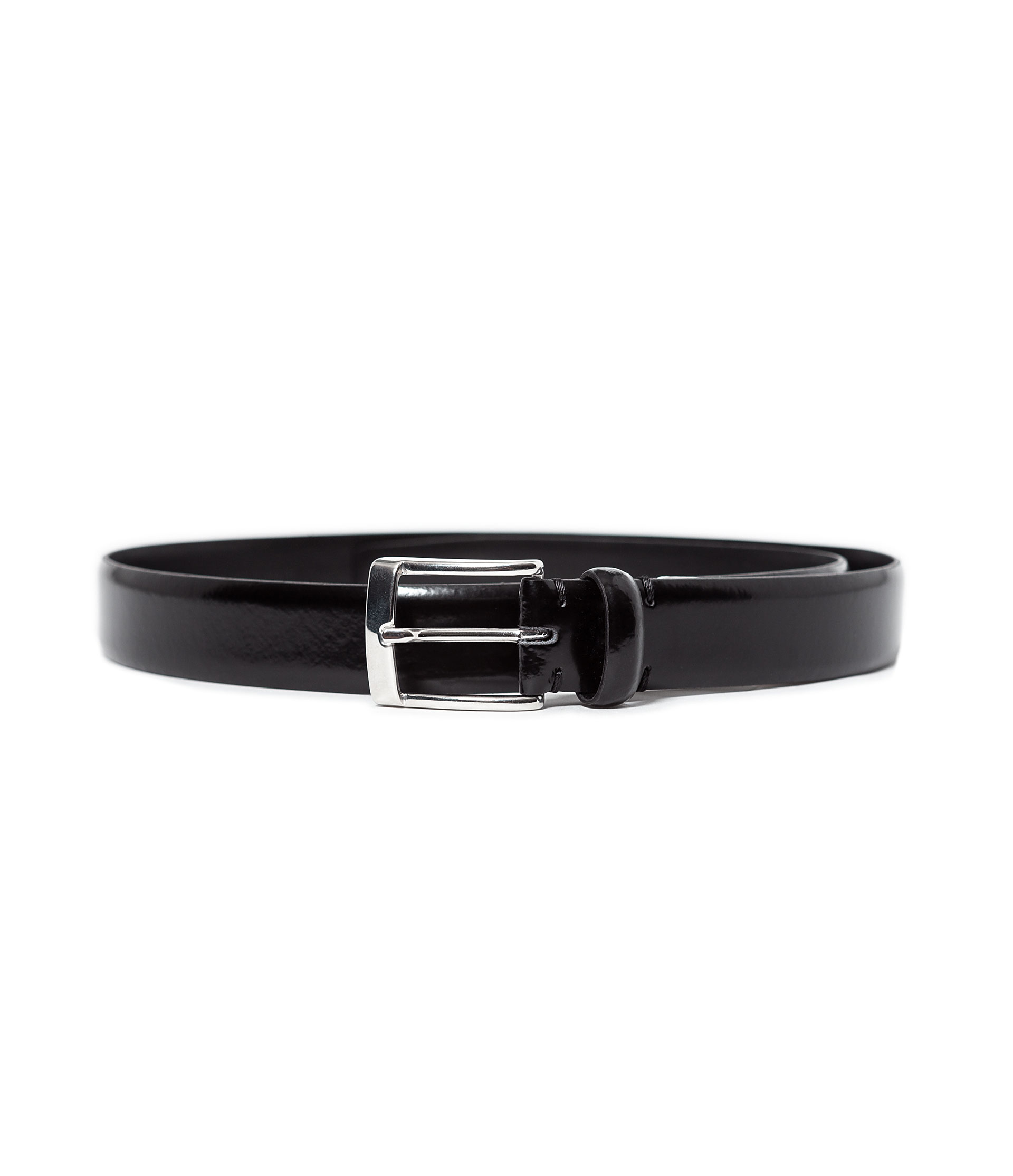 Zara Patent Leather Belt in Black for Men | Lyst