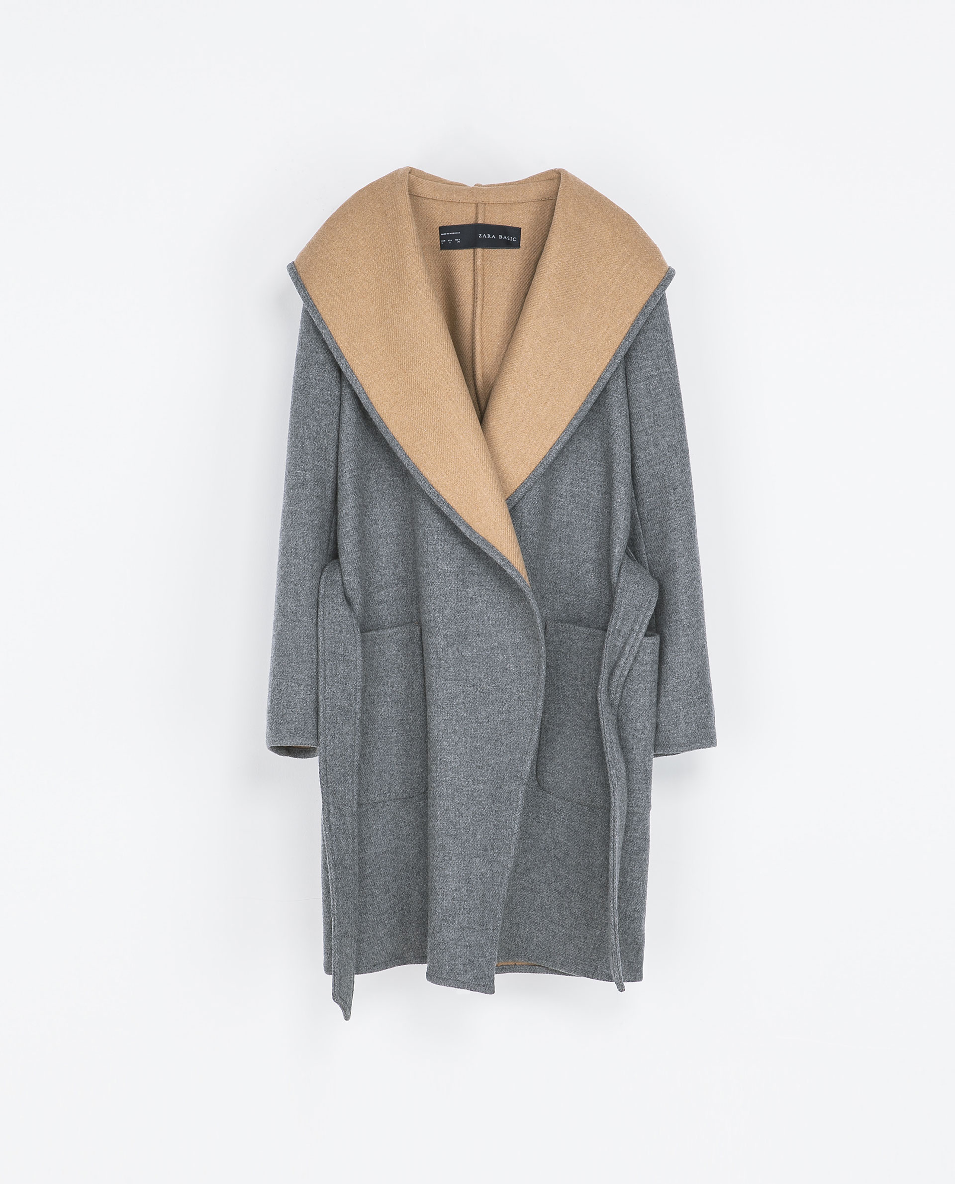 Zara Hooded Wool Coat in Gray Lyst