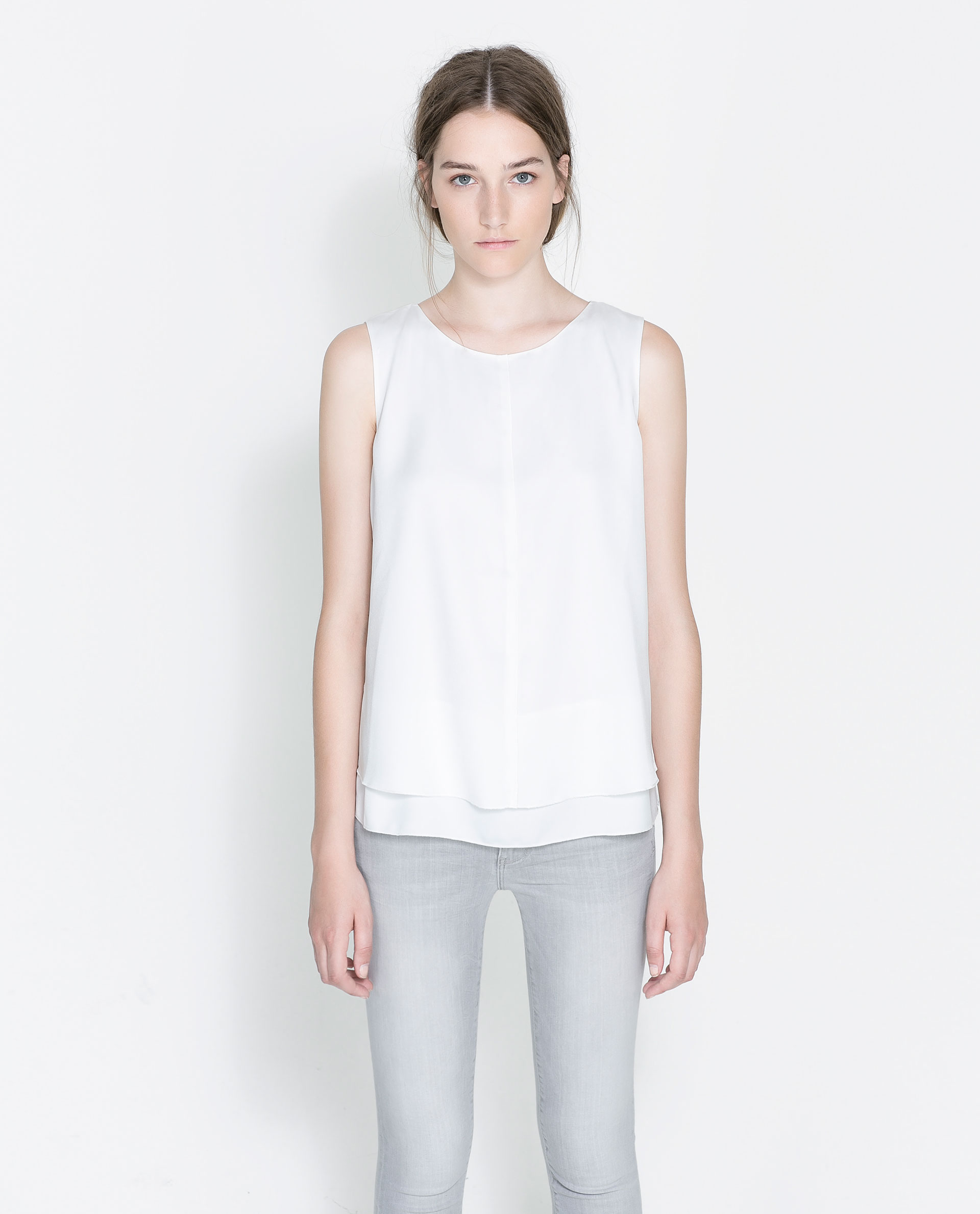 Zara Sleeveless Blouse in White Lyst