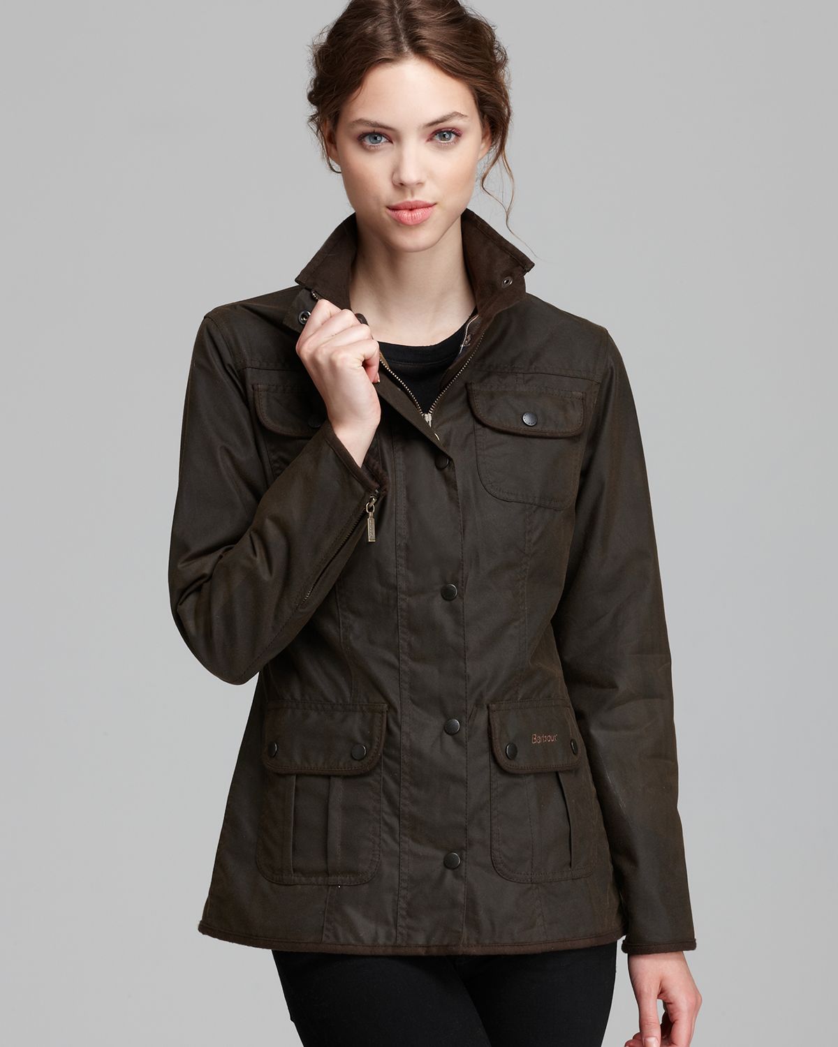 iphone for jacket Brown   Barbour in Lightweight Jacket Waxed Cotton Utility (Olive