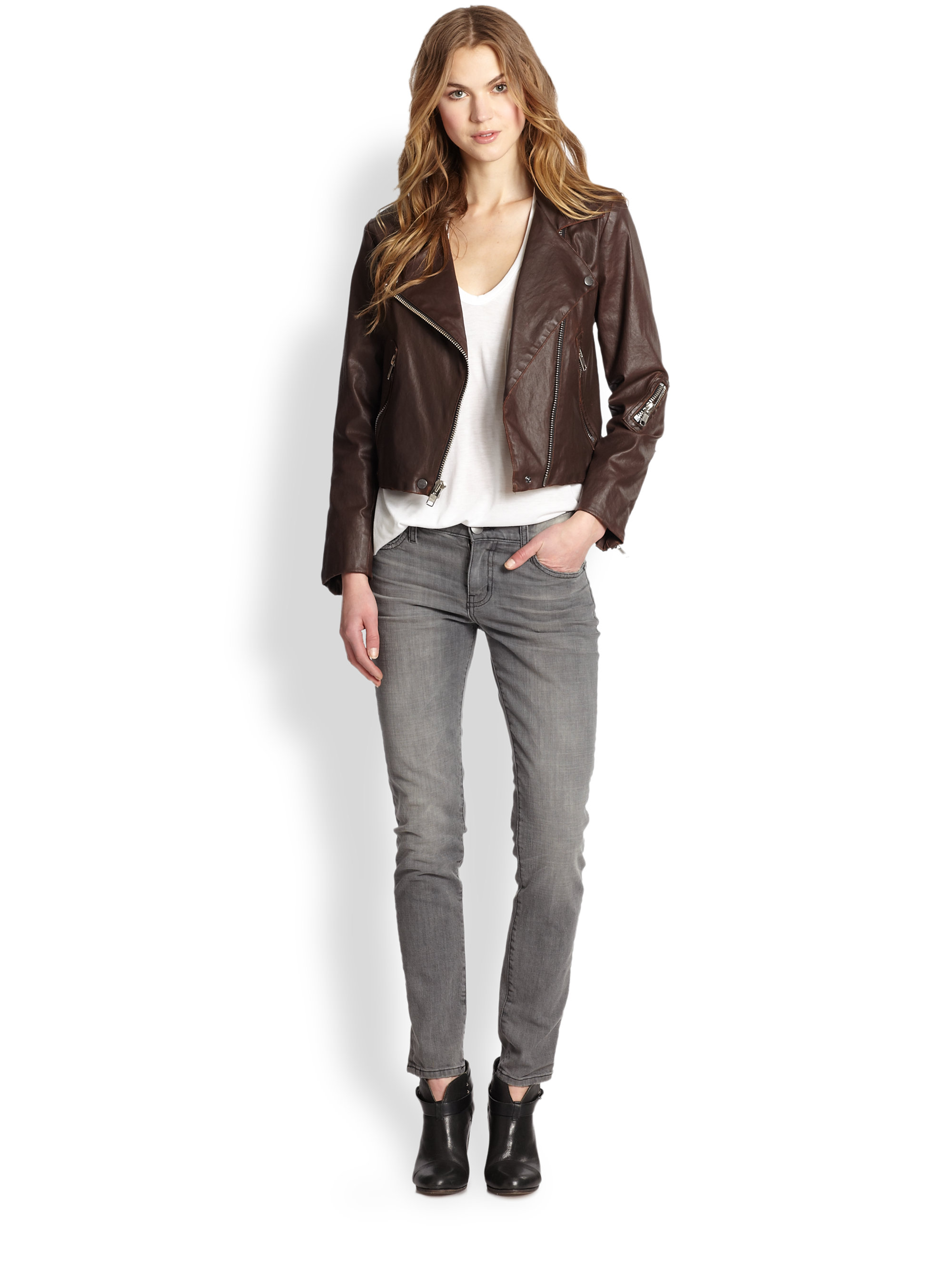 Brown Faux Leather Jacket | Gommap Blog