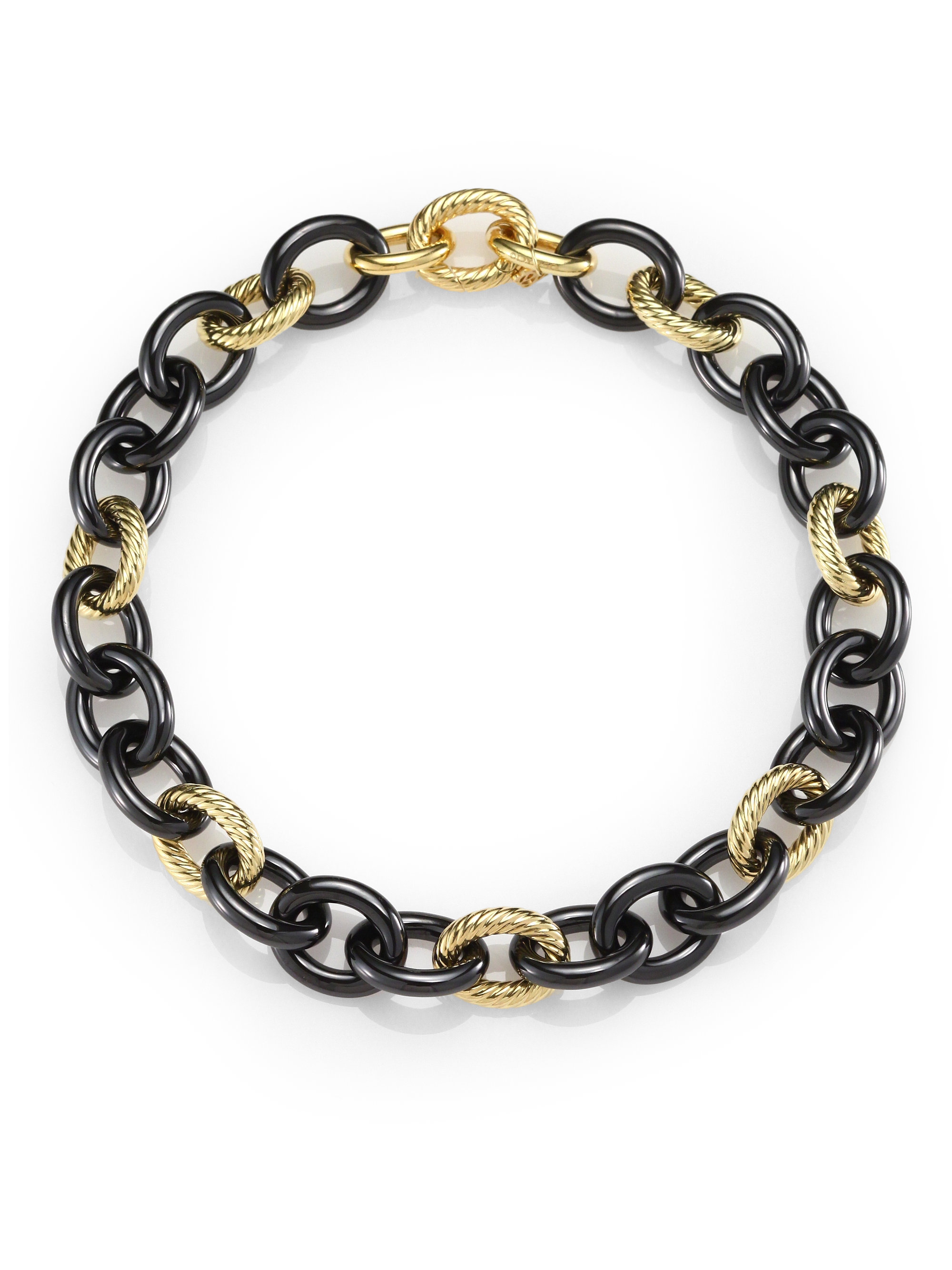 David Yurman 18k Gold Ceramic Chain Link Necklace in Gold (GOLD-CERAMIC ...
