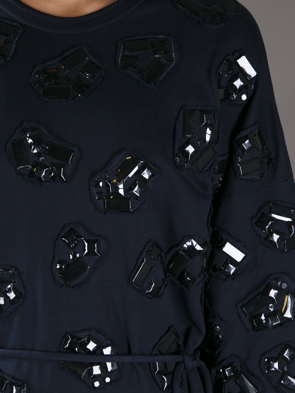 Lanvin Embellished Kimono Sleeve Dress in Black | Lyst